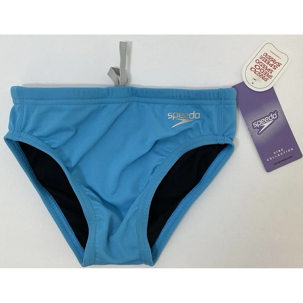 NWT Men's Speedo Vibe Collection Eco Endurance Brief Swim Trunks Picton Blue 24